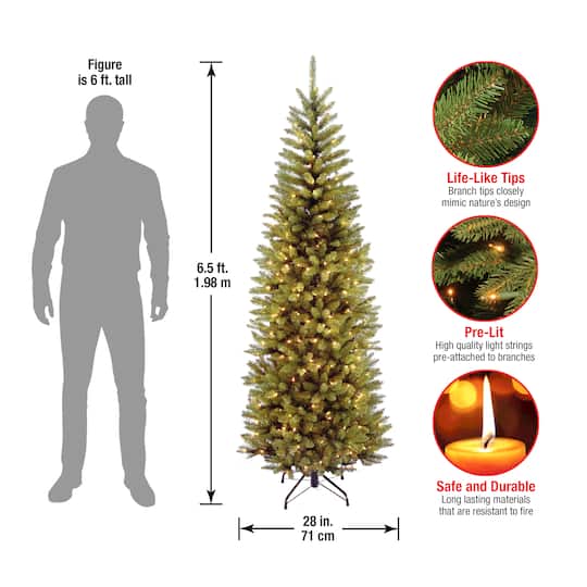 ft. Pre-lit Kingswood Fir Pencil Artificial Christmas Tree